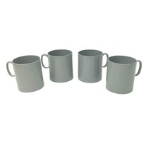 TWA Airline Plastic Coffee Cups Lot of 4 Gray MCM Vintage Air Representatives - £19.03 GBP