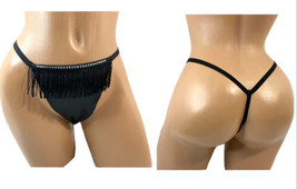 Nwt Victoria&#39;s Secret Muy Sexy Flecos Negra Braguitas Braga Tanga Median... - £11.76 GBP