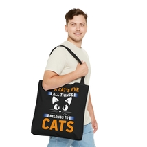 In a Cat&#39;s Eye All Things Belong to Cats Tote Bag - 3 Sizes, Black - £21.22 GBP+