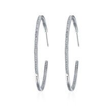 2019 Summer Style Luminous Clearly CZ, Large Circle Hoop Earrings For Wo... - $22.64