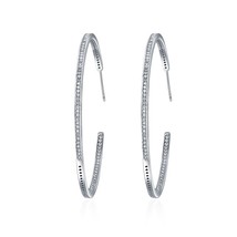 2019 Summer Style Luminous Clearly CZ, Large Circle Hoop Earrings For Wo... - £17.76 GBP