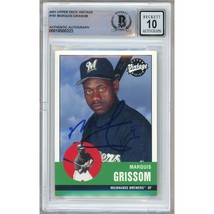 Marquis Grissom Milwaukee Brewers Signed 2001 Upper Deck VTG BGS Auto 10 Slab - £78.35 GBP