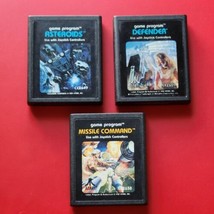 Asteroids Defender Missile Command Atari 2600 7800 Lot 3 Games Cleaned Works - £18.31 GBP