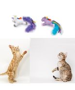 11 Inch Unicorn Teaser Toy for Cats and Kittens Bright Feathers Rainbow ... - $14.15+