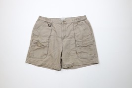 Vintage Columbia Mens Large Distressed Above Knee Cargo Shorts Beige Cotton - $34.60