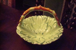 Italian Majolica Basket, Handpainted, 6&quot; Tall by 7&quot; diam, Numbered - $62.71