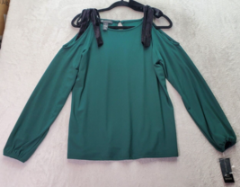 INC International Concepts Blouse Top Womens Size XS Green Cold Shoulder Sleeve - £18.41 GBP