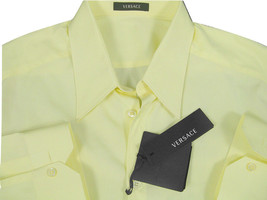 NEW Gianni Versace Couture Dress Shirt!  e 52 US 40 (Medium)  Slim Fit  Yellow - $199.99