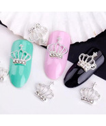 Nail Art Decoration 3D Silver Color Crown Alloy Rhinestone Gems Sticker ... - €11,95 EUR