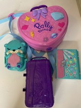2019 Polly Pocket Tiny is Mighty Theme Park Heart Backpack Carry Case + ... - $24.99