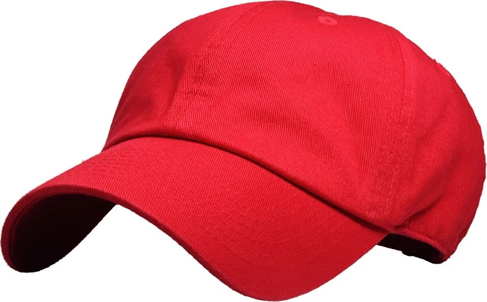 Red Solid Plain Washed Dad Hat Cotton Polo Style Baseball Ball Cap New - $19.99