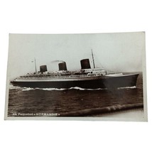 S.S. Normandie Steamship Le Paquebot Real Photo Postcard In Motion City Ships  - $9.13