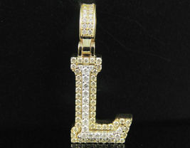 3Ct Round Cut Diamond Cluster &quot;L&quot; Alphabet Pendant Necklace 14k Yellow Gold Over - £60.30 GBP