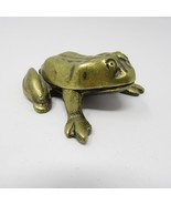 Brass Frog Box Trinket Stash Ring Ashtray Hinged 3 inches long Vintage M... - $21.99