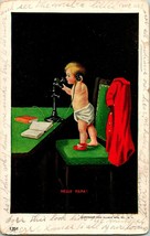 Hello Papa  Baby on Candlestick Telephone 1906 UDB Postcard - Ullman Pub - £3.68 GBP