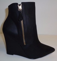 Steven Steve Madden Size 9.5 M METER Black Leather Ankle Boots New Womens Shoes - £118.27 GBP