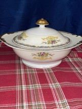 Kikusui Porcelain Fine China Covered Serving Bowl, Gold Trim, Floral, Vintage - £21.28 GBP