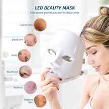 LED Facial Mask Photon Therapy Anti-Acne Wrinkle Removal Face Skin Rejuv... - £37.02 GBP