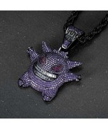 Iced Gengar Silver &amp; Purple Pendant Necklaces - $2,375.85 MXN