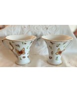 2 Italian Design Fine Porcelain Teacups w Butterflies &amp; Flowers - $376.14 MXN