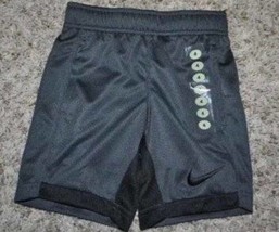 Boys Shorts Nike Elastic Waist Drawstring Dri Fit Black Athletic-sz 4 - $9.90