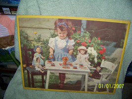 vintage 1952  child&#39;s tray style puzzle {garden party} - $11.88