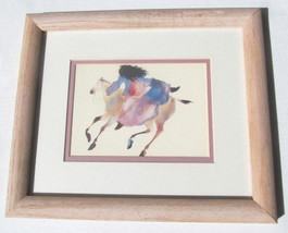 1990&#39;s Carol Grigg &quot;She Walks With Horses&quot; Framed Native Indian Color Litho Prin - £59.06 GBP