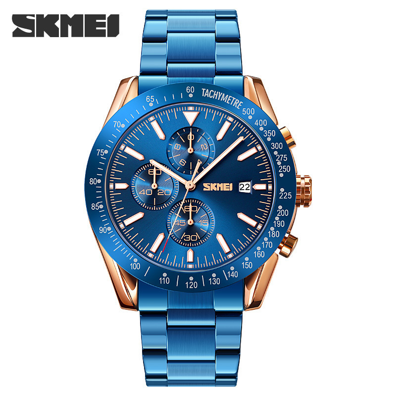 Fashion Men's Watch Sports Student Chronograph Swatch Trendy Steel Band Men's Wa