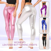 Women Shiny Wetlook Faux Leather Leggings Slim Pants Trousers Party Clubwear - £8.22 GBP+