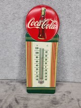 Coca Cola Thermometer Bottle Cap Button Style Wall Decor Sign - $23.98