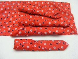 Vintage Handmade Cloth Napkins Set of 5 Red w White Daisy Blue Hearts #D - $276.49 MXN
