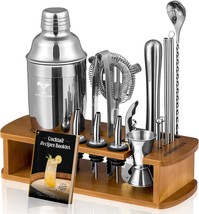 Martini Shaker, Jigger, Strainer, Mixer Spoon, Muddler, And Liquor Pourers Are - £34.97 GBP