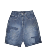 Southpole Shorts Mens 36 Jean Medium Wash Denim Patchwork Jorts Baggy HipHip Y2k - $33.72