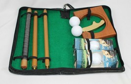 Folding Golf Putter Club Ball Practice Hole Gift Set in Case w/ Spalding... - $33.65