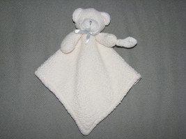 Blankets & And Beyond Cream Ivory Teddy Bear Security Lovey Nunu Pacifier Holder - $31.67