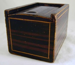 19th Century Antique Painted Wood Small Candlebox Candle Box Sliding Lid - $547.77