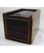19th Century Antique Painted Wood Small Candlebox Candle Box Sliding Lid - £437.31 GBP