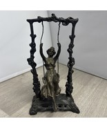 Art Nouveau Auguste Moreau Lady Girl On A Swing Bronze Sculpture Signed ... - $116.43 CAD