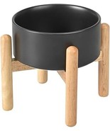 SPUNKYJUNKY Ceramic Raised Dog Bowl SMALL SLIL IN WOOD - $34.19 CAD
