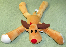 Vintage Cloud 9 Floppy Reindeer Plush Stuffed Animal 16&quot; Spread Out Red Nose Toy - £12.57 GBP
