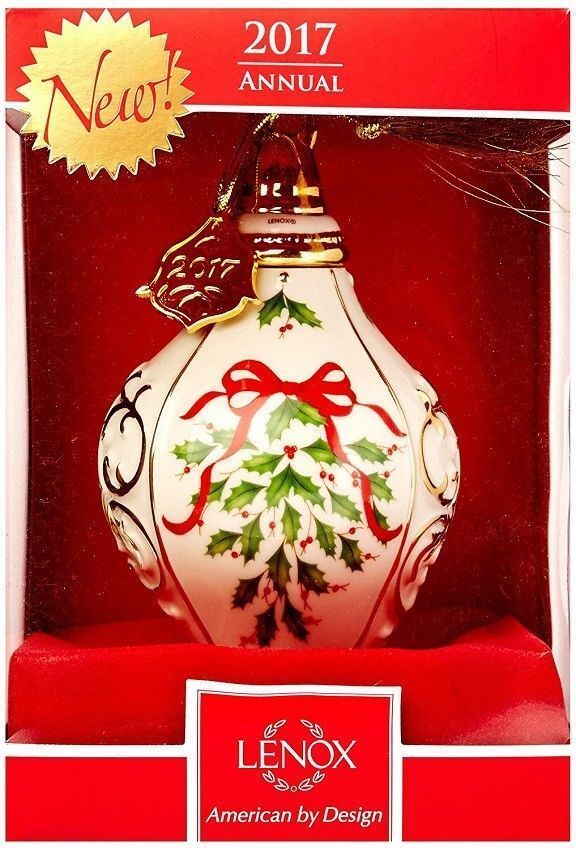Lenox 2017 Holiday Spire Ornament Annual Holly Berries 6" Christmas LE Gift NEW Item image 4