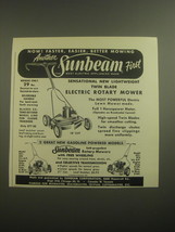1956 Sunbeam Rotary Mowers Ad - Now! Faster, easier, better mowing  - $18.49