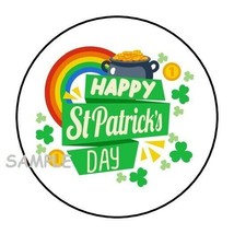 30 St Patrick&#39;s Day Envelope Seals Labels Stickers 1.5&quot; Round Patricks Rainbow - £5.97 GBP