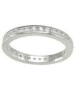 0.75 Carat CZ Wedding Eternity Band Ring Solid Sterling Silver Size 5-9 - £28.18 GBP