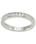 0.75 Carat CZ Wedding Eternity Band Ring Solid Sterling Silver Size 5-9 - £27.30 GBP