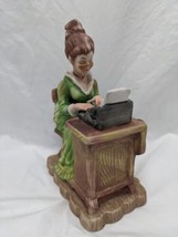 Vintage Porcelain Secretary Typist Figurine 5&quot; X 3&quot; X 6 1/2&quot; - £37.97 GBP