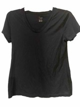 A New Day Women&#39;s Fitted Short Sleeve Scoop T-Shirt, Black, Small  - £6.24 GBP