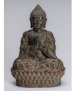 Antigüedad Chino Estilo Sentado Bronce Muchos Buda Adoration Buda - 34cm... - $774.24