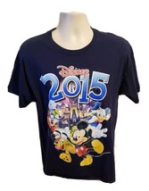 2015 Disney Mickey Mouse Donald Duck Pluto Goofy Adult Large Blue TShirt - £11.67 GBP