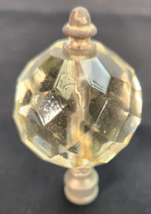 Vintage Crystal Ball MULTI- FACETED Lamp Finial Brass Base Orb Light Topper - £9.46 GBP